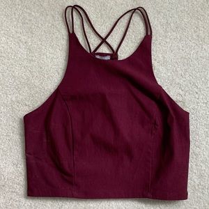 Cropped top, maroon color